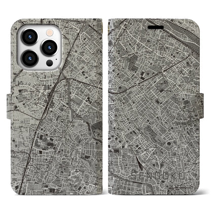 【千石（東京都）】地図柄iPhoneケース（手帳タイプ）