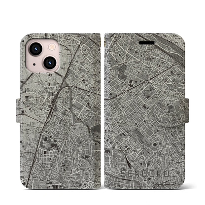 【千石（東京都）】地図柄iPhoneケース（手帳タイプ）