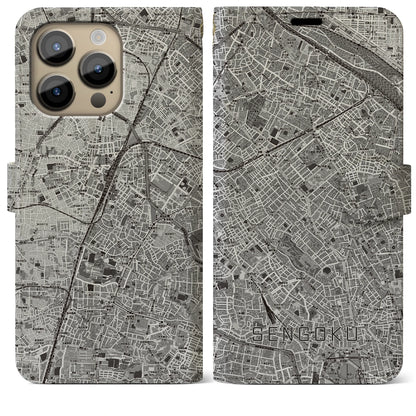 【千石（東京都）】地図柄iPhoneケース（手帳タイプ）