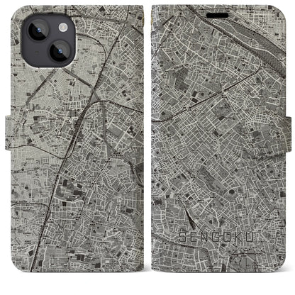 【千石（東京都）】地図柄iPhoneケース（手帳タイプ）