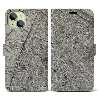 【千石（東京都）】地図柄iPhoneケース（手帳タイプ）