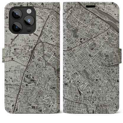 【千石（東京都）】地図柄iPhoneケース（手帳タイプ）