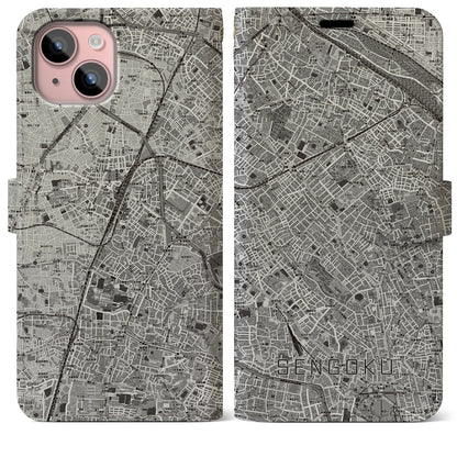 【千石（東京都）】地図柄iPhoneケース（手帳タイプ）