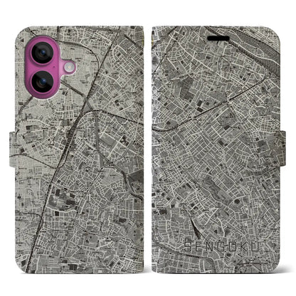 【千石（東京都）】地図柄iPhoneケース（手帳タイプ）