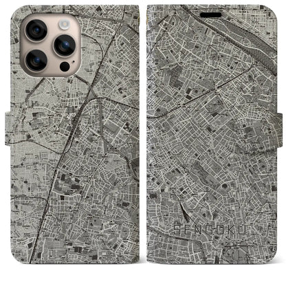 【千石（東京都）】地図柄iPhoneケース（手帳タイプ）