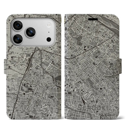 【千石（東京都）】地図柄iPhoneケース（手帳タイプ）