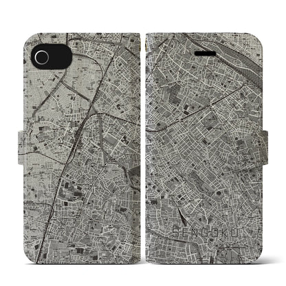 【千石（東京都）】地図柄iPhoneケース（手帳タイプ）