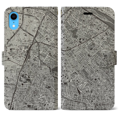 【千石（東京都）】地図柄iPhoneケース（手帳タイプ）