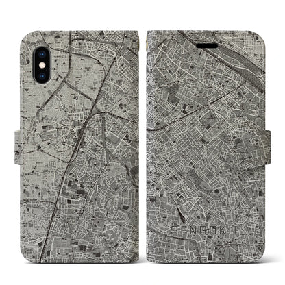 【千石（東京都）】地図柄iPhoneケース（手帳タイプ）