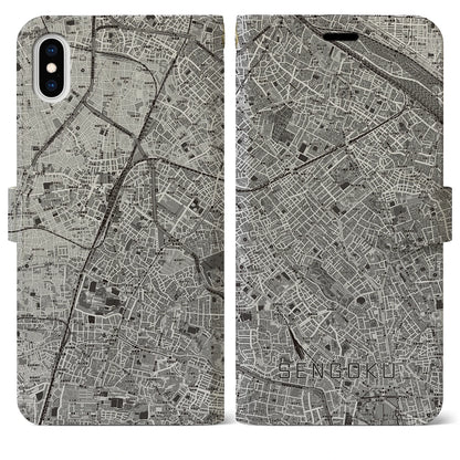 【千石（東京都）】地図柄iPhoneケース（手帳タイプ）