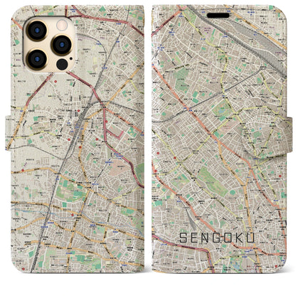 【千石（東京都）】地図柄iPhoneケース（手帳タイプ）