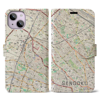 【千石（東京都）】地図柄iPhoneケース（手帳タイプ）