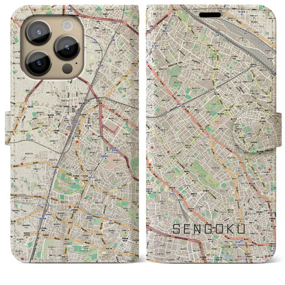 【千石（東京都）】地図柄iPhoneケース（手帳タイプ）
