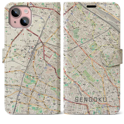 【千石（東京都）】地図柄iPhoneケース（手帳タイプ）