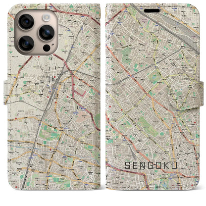 【千石（東京都）】地図柄iPhoneケース（手帳タイプ）