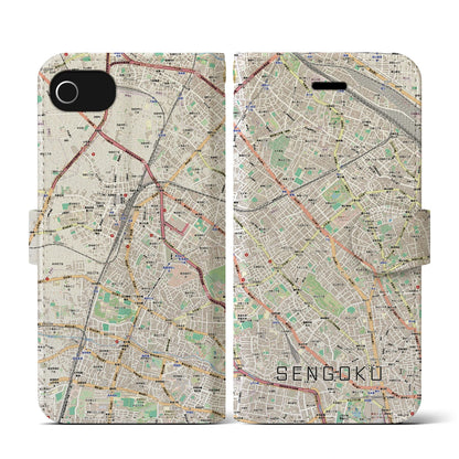 【千石（東京都）】地図柄iPhoneケース（手帳タイプ）