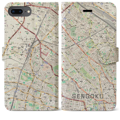 【千石（東京都）】地図柄iPhoneケース（手帳タイプ）