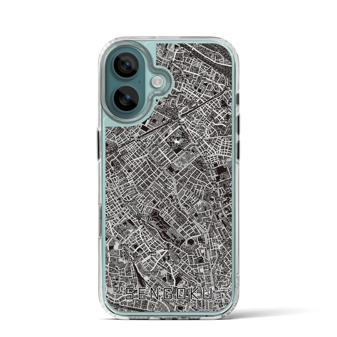 【千石(東京都)】地図柄iPhoneケース(MagSafeタイプ)モノトーン・iPhone 16 Pro 用