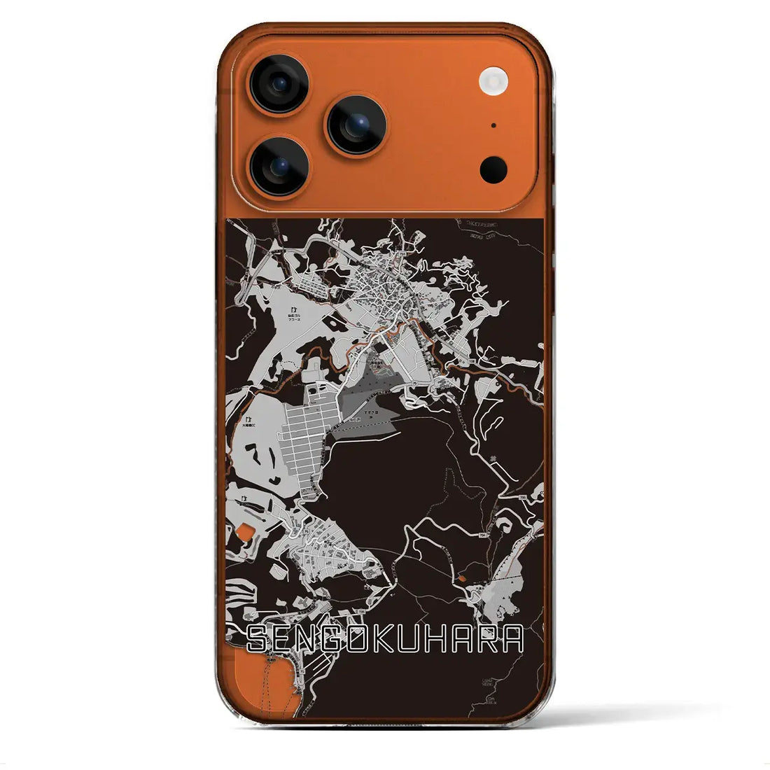 【仙石原（神奈川県）】地図柄iPhoneケース（クリアタイプ）モノトーン・iPhone 17 Pro Max 用