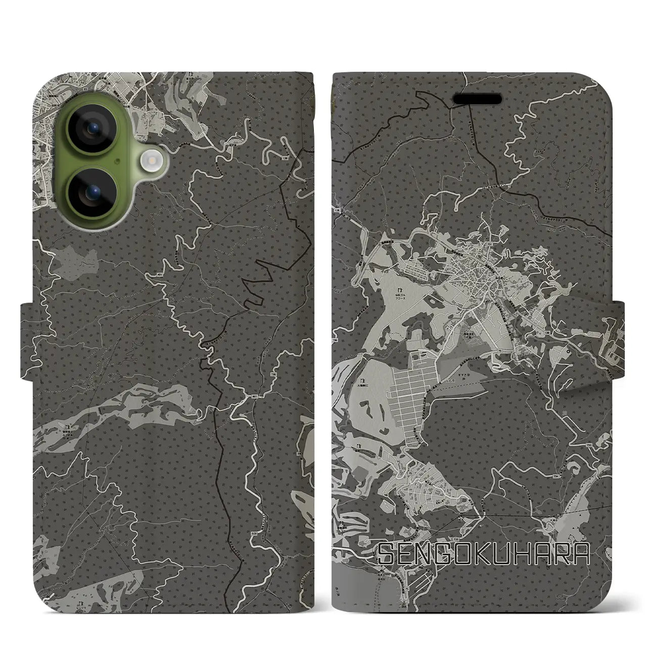 【仙石原（神奈川県）】地図柄iPhoneケース（手帳タイプ）