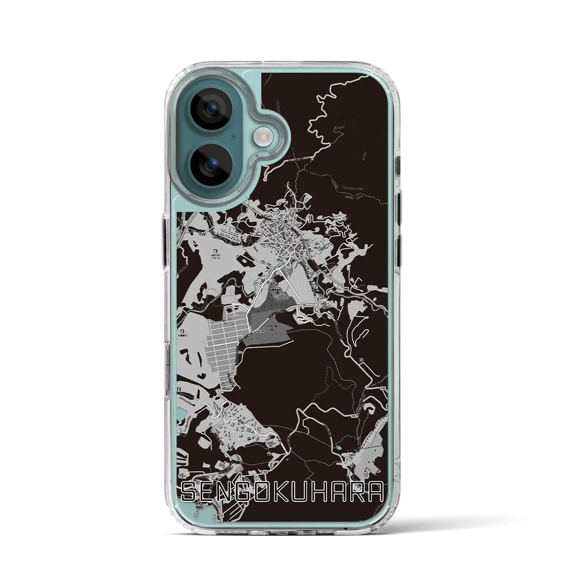 【仙石原(神奈川県)】地図柄iPhoneケース(MagSafeタイプ)モノトーン・iPhone 16 Pro 用