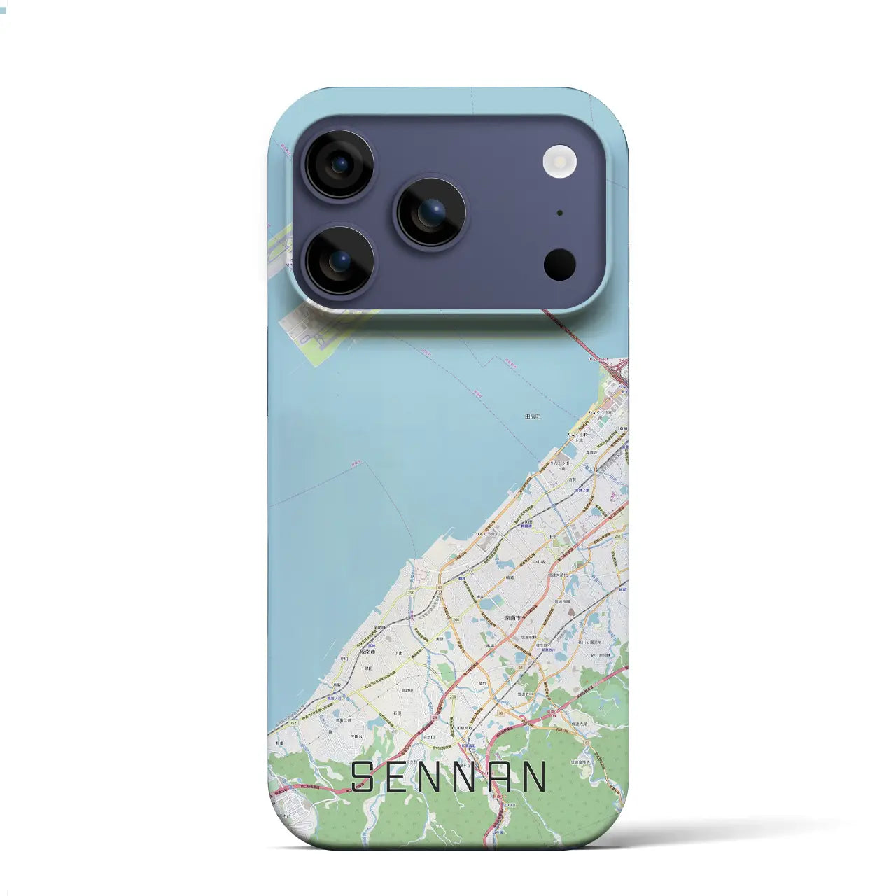 【泉南（大阪府）】地図柄iPhoneケース（バックカバータイプ）ブラック・iPhone 17 Pro Max 用