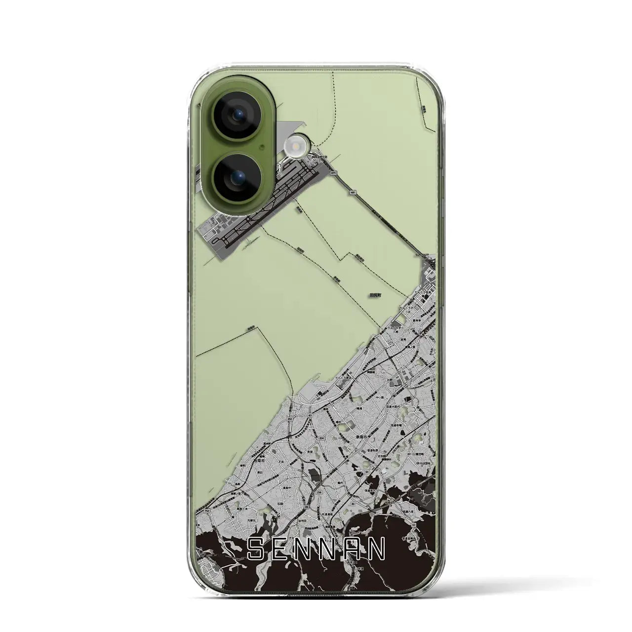 【泉南（大阪府）】地図柄iPhoneケース（クリアタイプ）モノトーン・iPhone 17 Pro Max 用