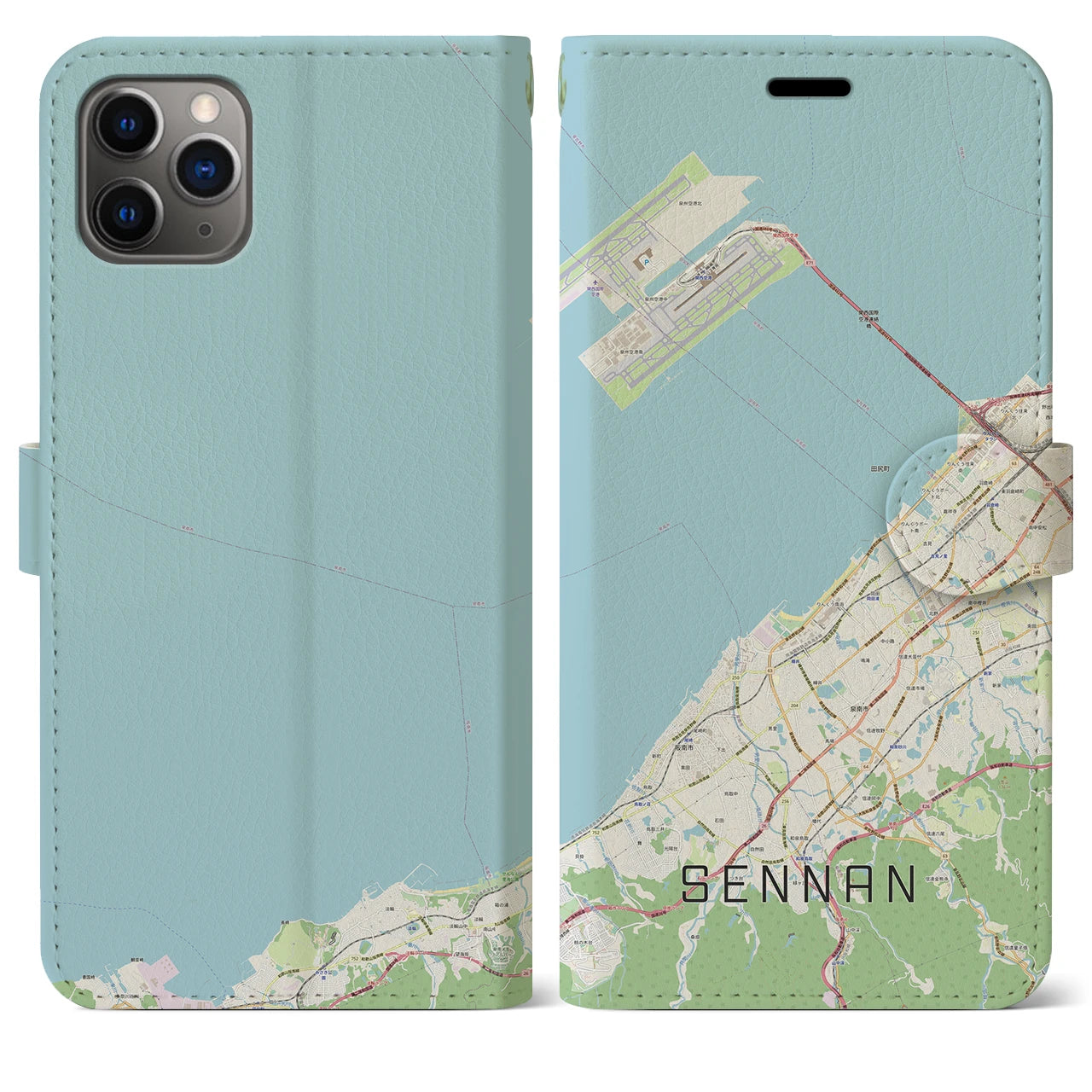 【泉南（大阪府）】地図柄iPhoneケース（手帳タイプ）