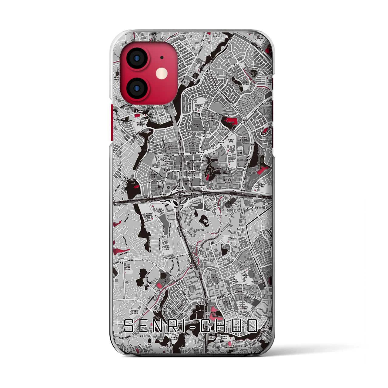 【千里中央（大阪府）】地図柄iPhoneケース（クリアタイプ）