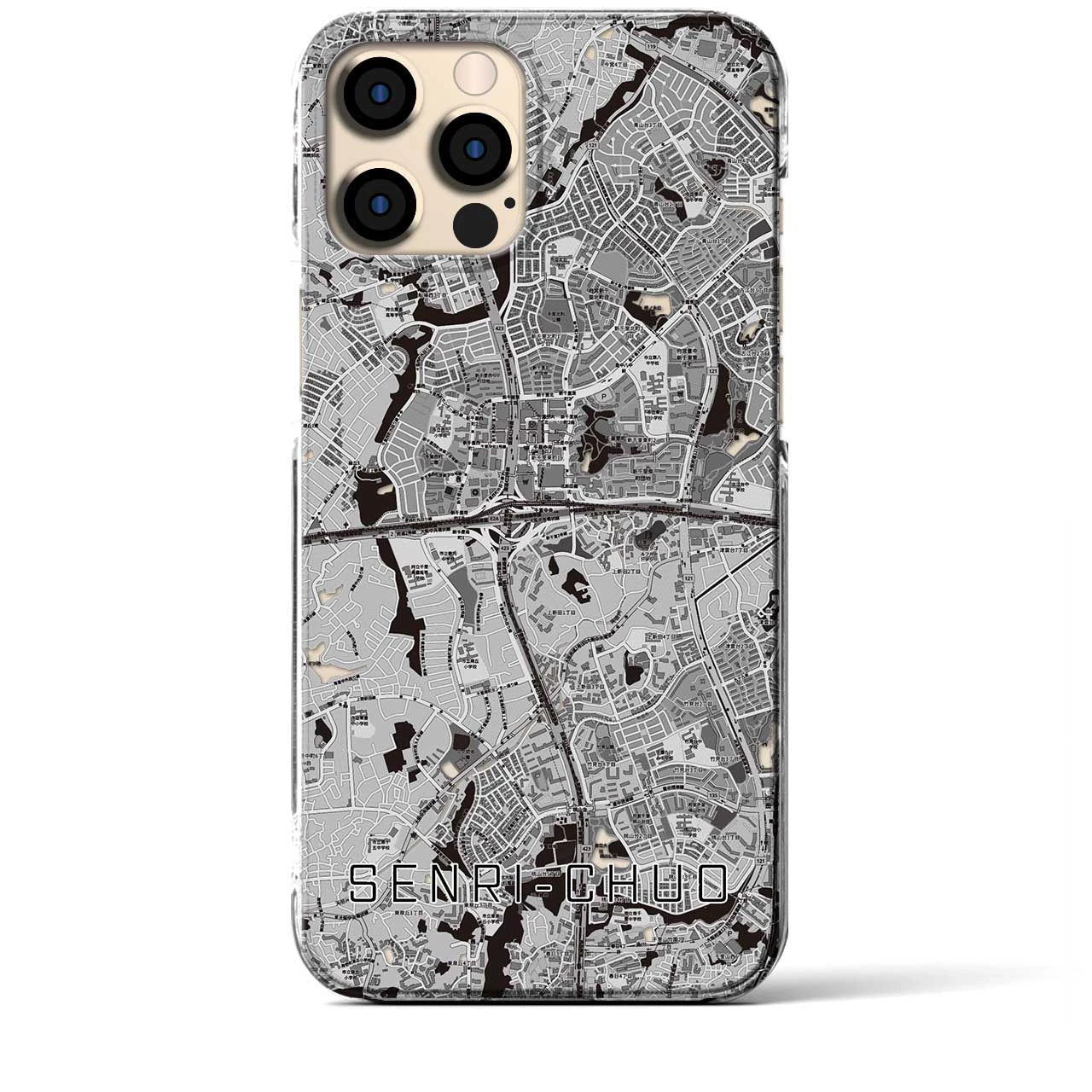 【千里中央（大阪府）】地図柄iPhoneケース（クリアタイプ）