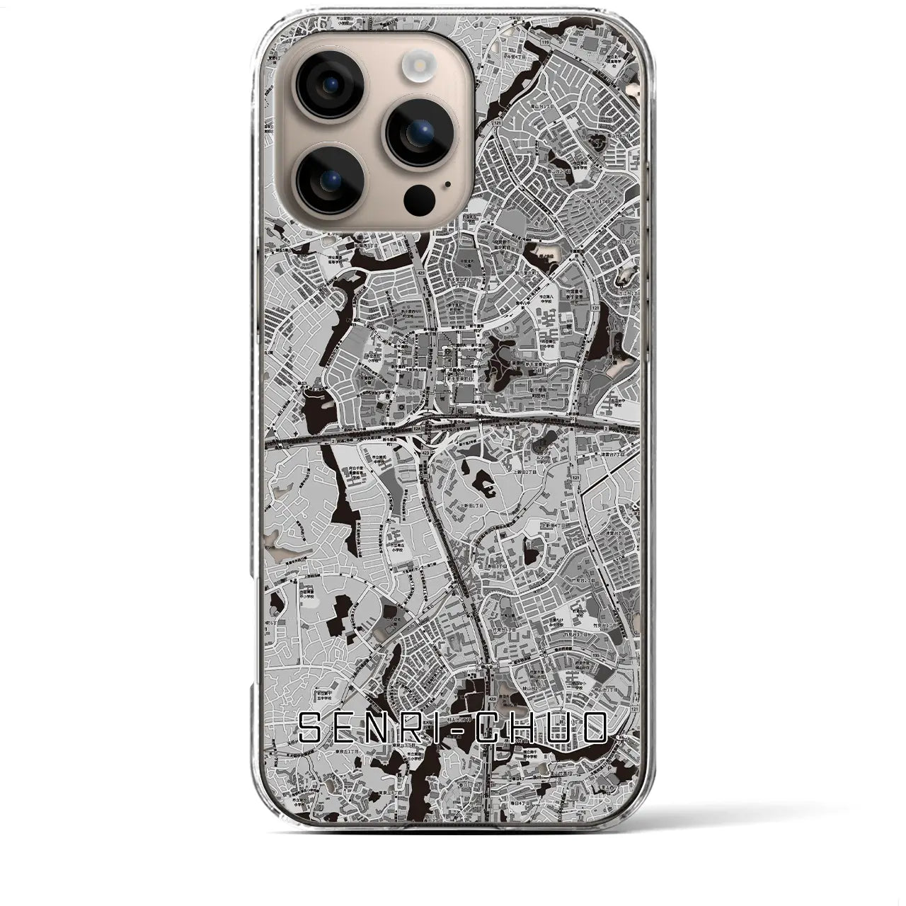 【千里中央（大阪府）】地図柄iPhoneケース（クリアタイプ）