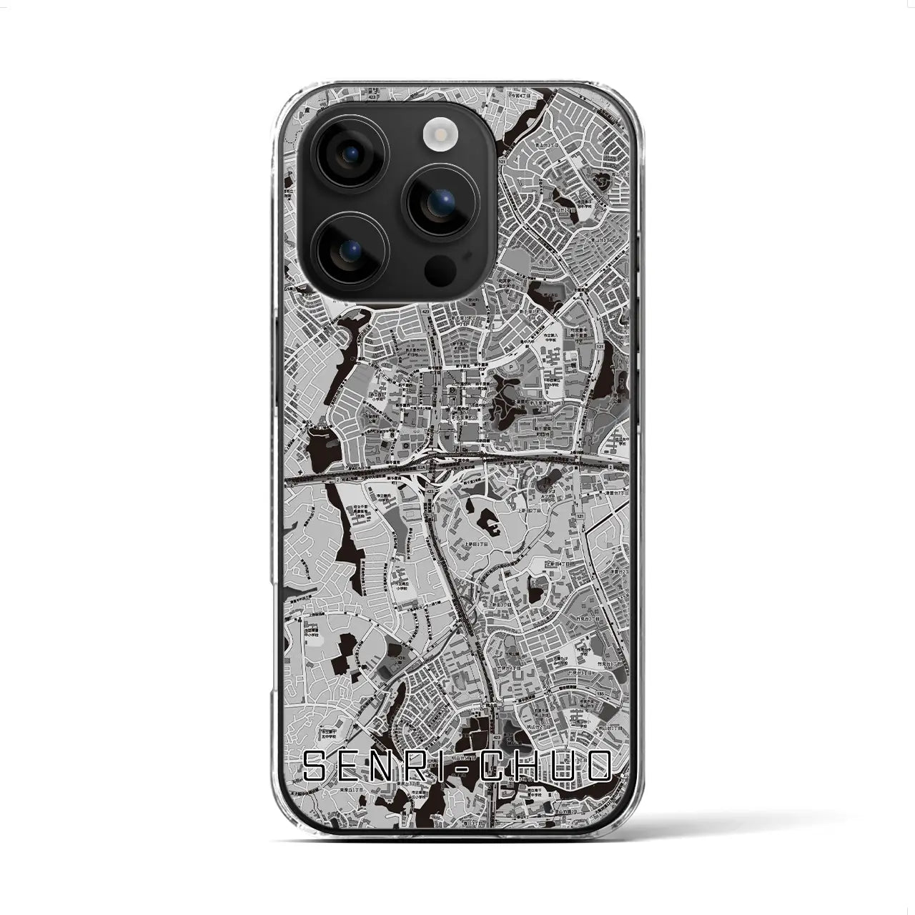 【千里中央（大阪府）】地図柄iPhoneケース（クリアタイプ）