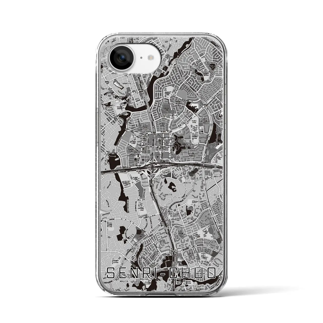 【千里中央（大阪府）】地図柄iPhoneケース（クリアタイプ）