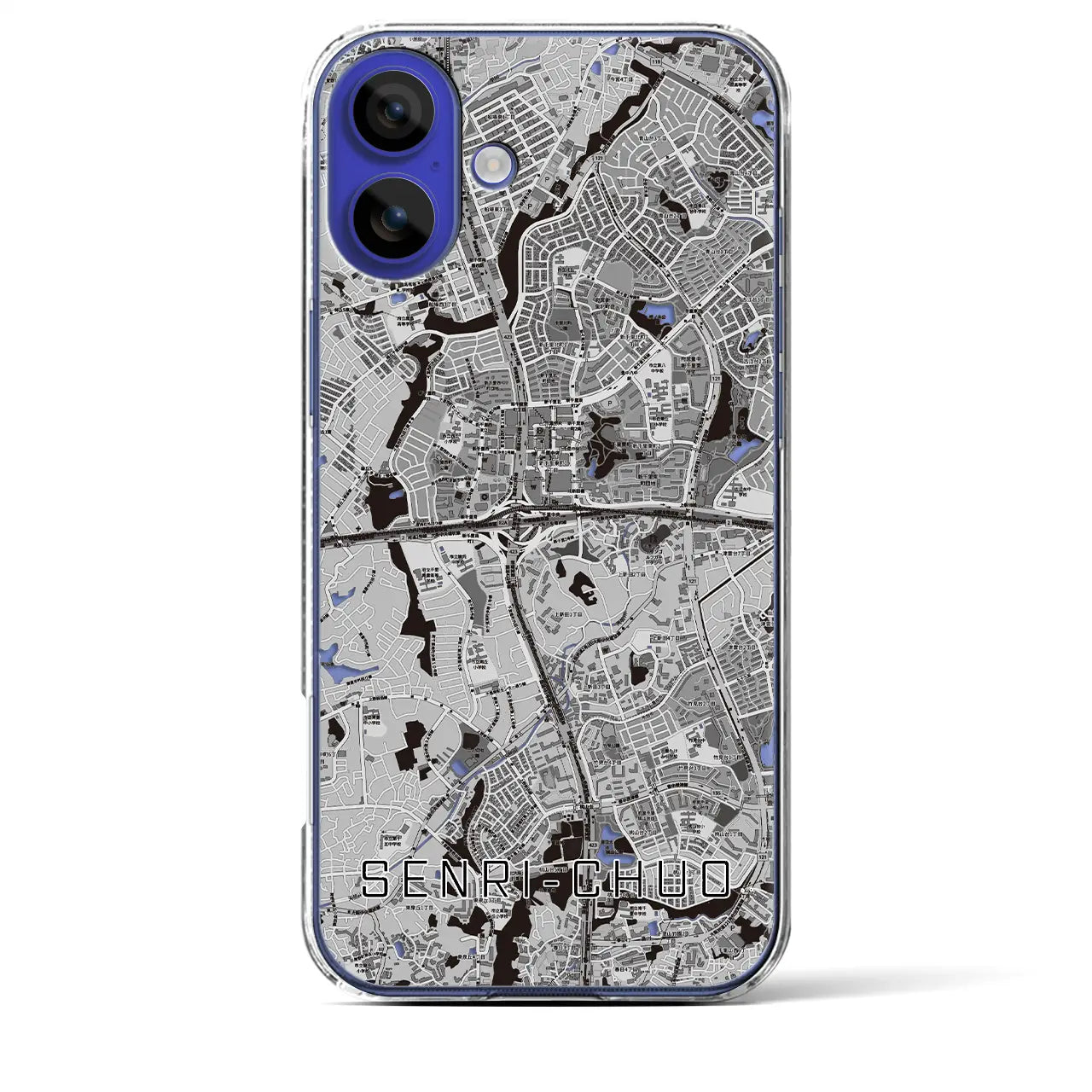 【千里中央（大阪府）】地図柄iPhoneケース（クリアタイプ）