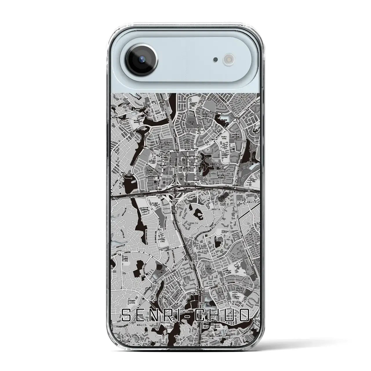 【千里中央（大阪府）】地図柄iPhoneケース（クリアタイプ）