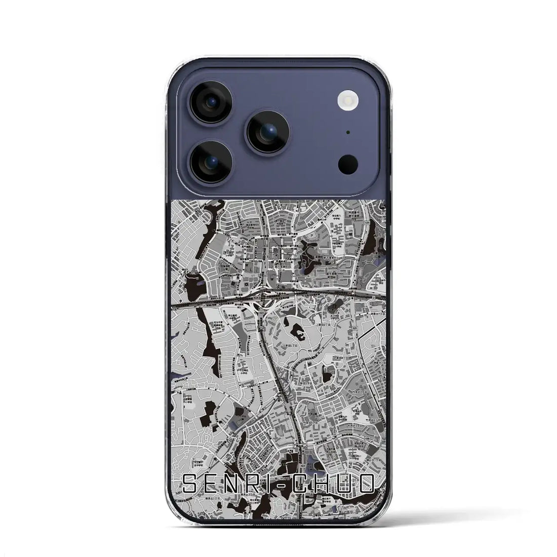 【千里中央（大阪府）】地図柄iPhoneケース（クリアタイプ）