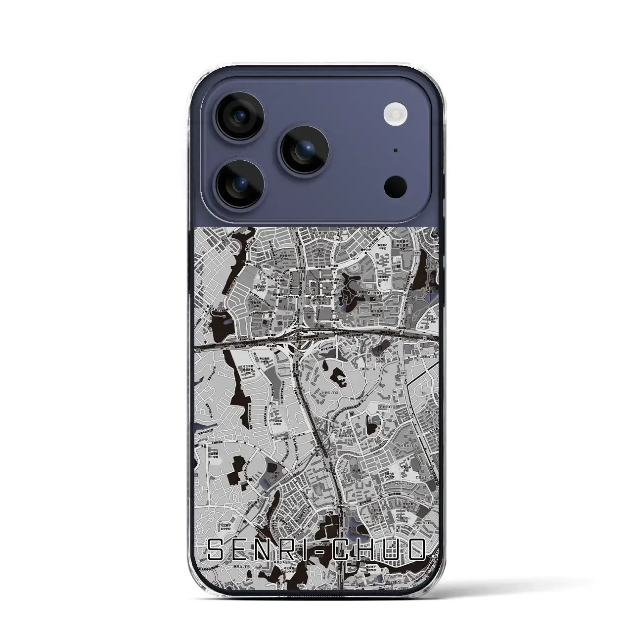 【千里中央（大阪府）】地図柄iPhoneケース（クリアタイプ）