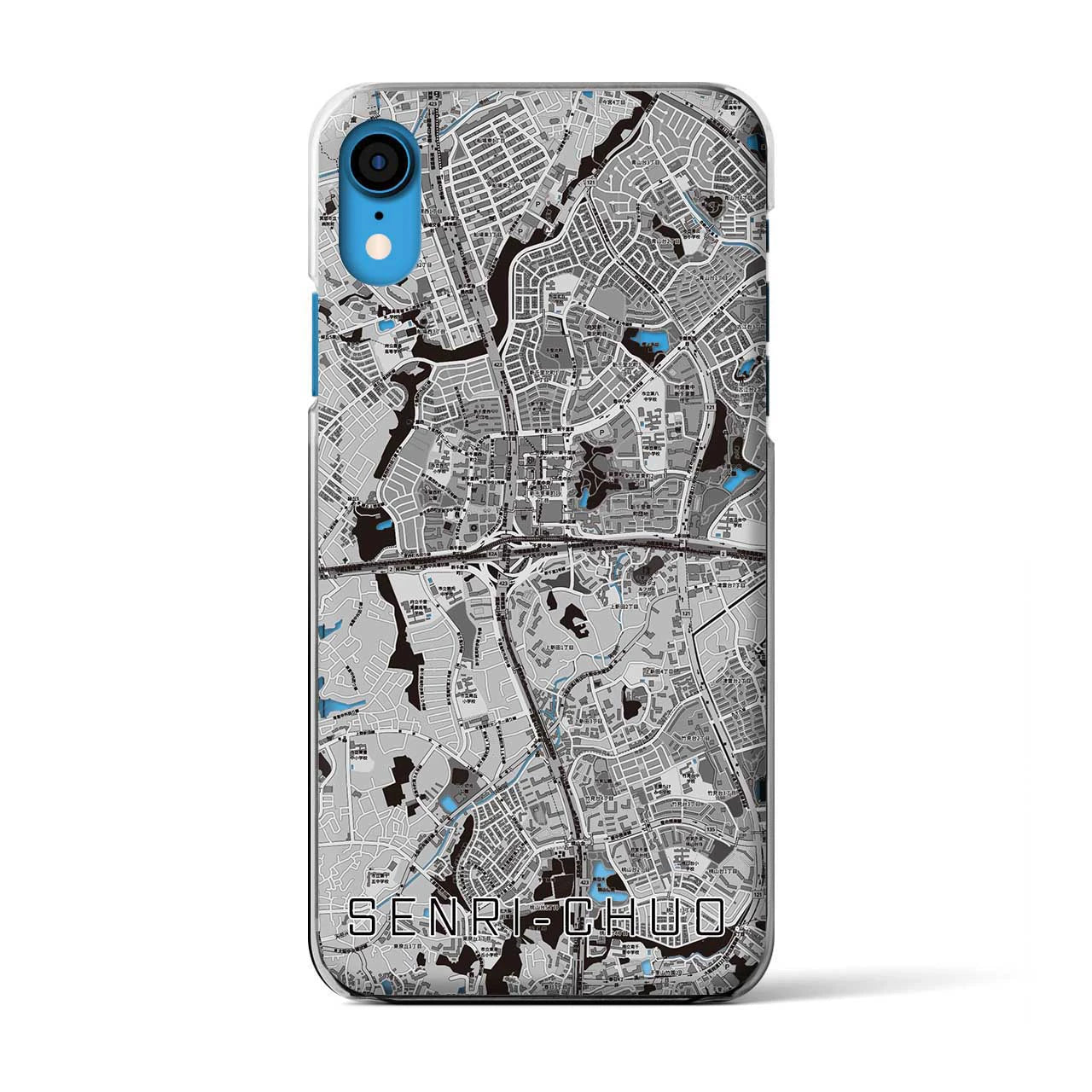 【千里中央（大阪府）】地図柄iPhoneケース（クリアタイプ）