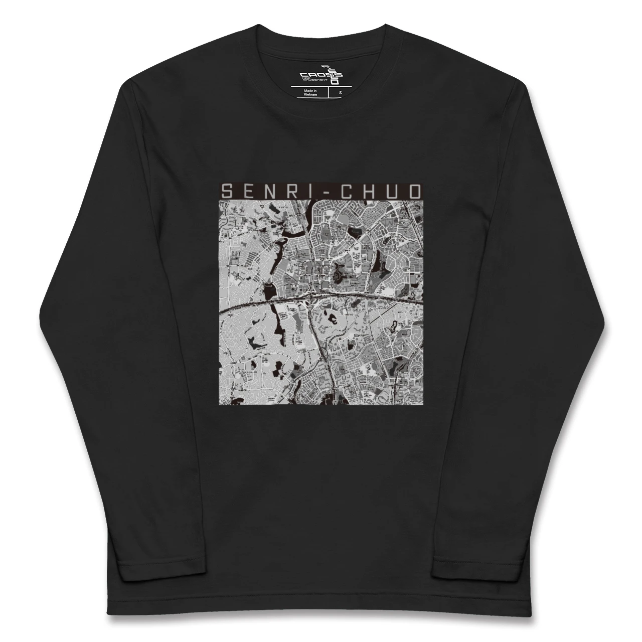 【千里中央（大阪府）】地図柄ロングスリーブTシャツ