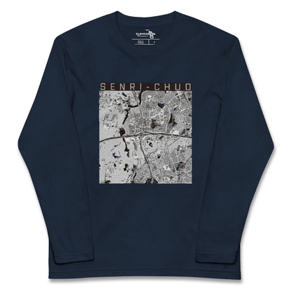 【千里中央（大阪府）】地図柄ロングスリーブTシャツ