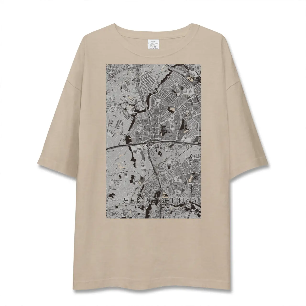 【千里中央（大阪府）】地図柄ビッグシルエットTシャツ