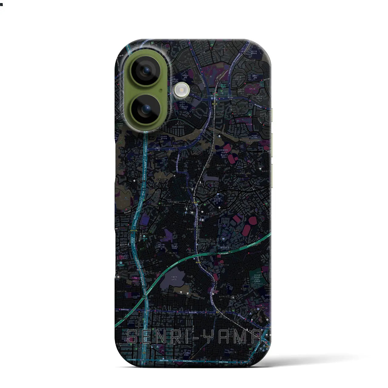 【千里山（大阪府）】地図柄iPhoneケース（バックカバータイプ）