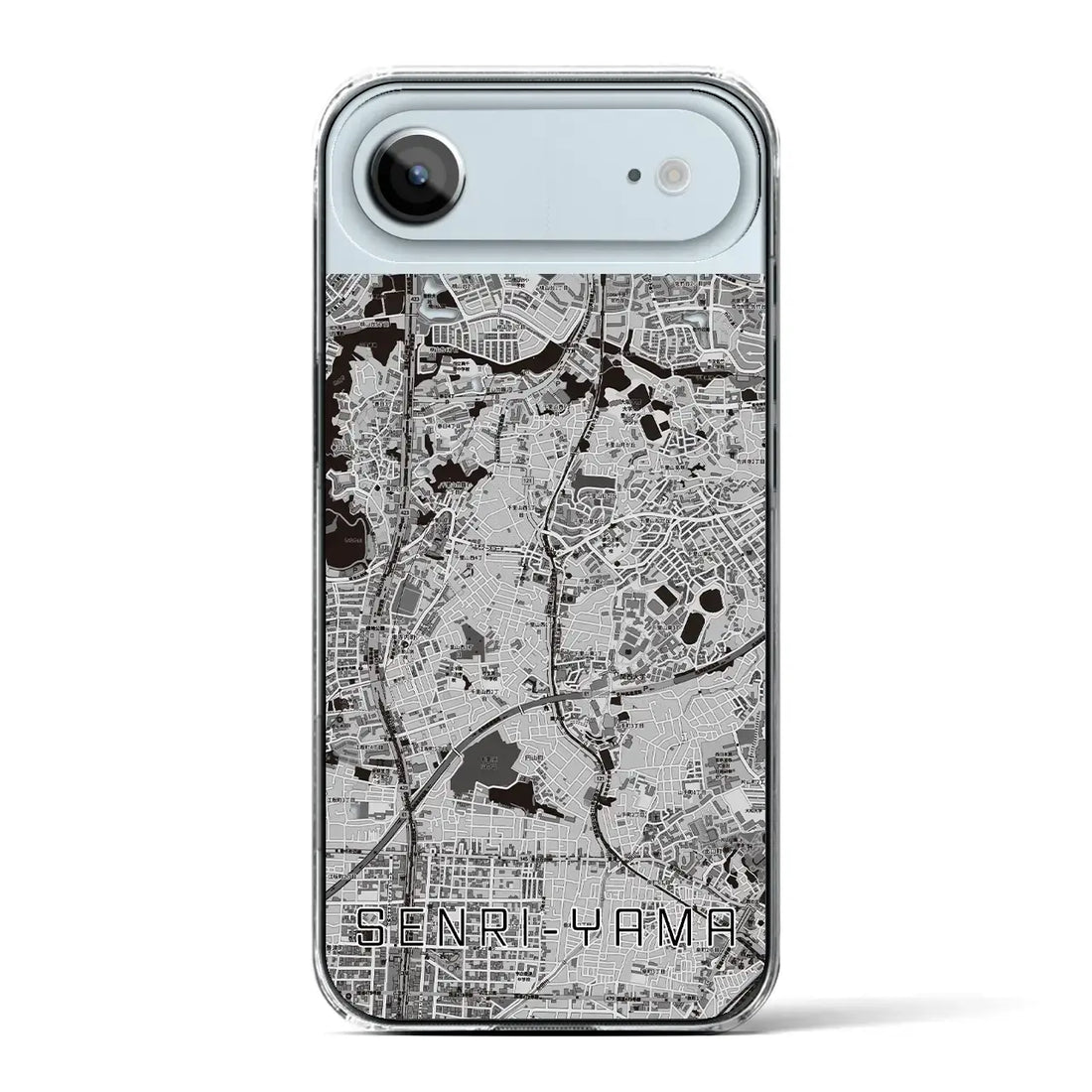 【千里山（大阪府）】地図柄iPhoneケース（クリアタイプ）モノトーン・iPhone 17 Pro Max 用