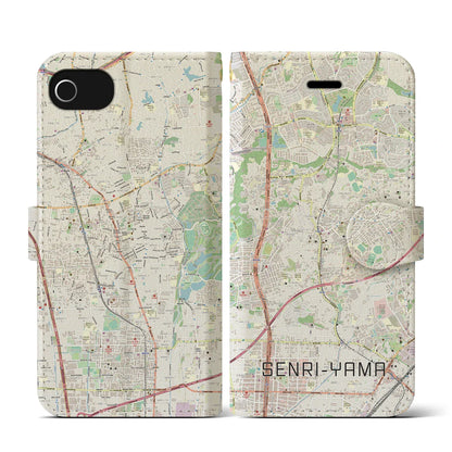 【千里山（大阪府）】地図柄iPhoneケース（手帳タイプ）ナチュラル・iPhone SE（第3 / 第2世代） / 8 / 7 / 6s / 6 用