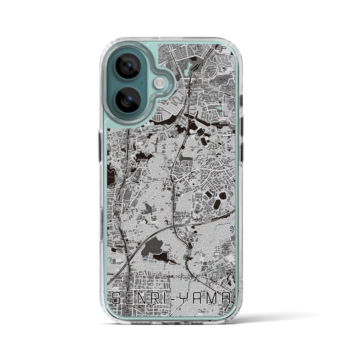 【千里山（大阪府）】地図柄iPhoneケース（MagSafeタイプ）モノトーン・iPhone 16 Pro 用