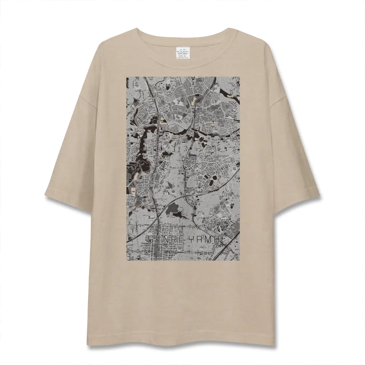 【千里山（大阪府）】地図柄ビッグシルエットTシャツ