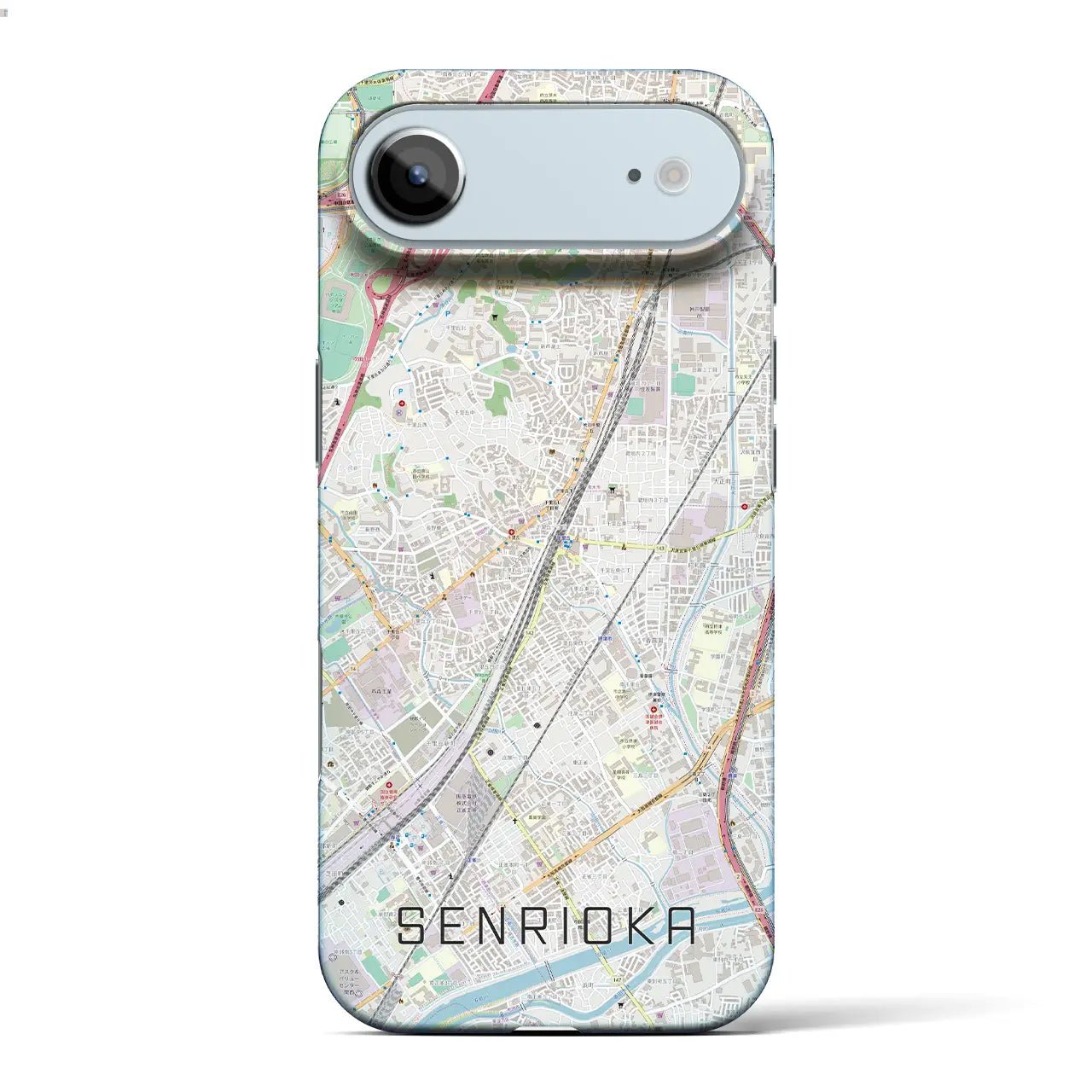 【千里丘（大阪府）】地図柄iPhoneケース（バックカバータイプ）