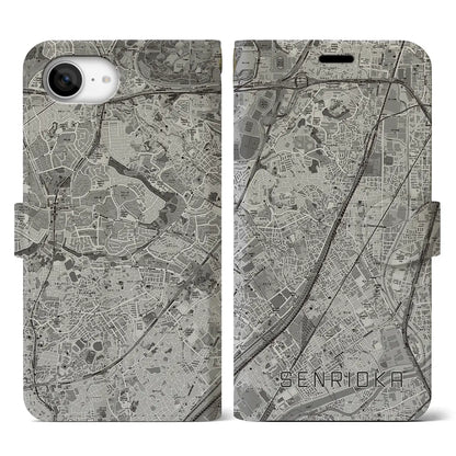 【千里丘（大阪府）】地図柄iPhoneケース（手帳タイプ）