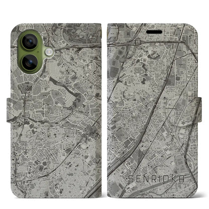 【千里丘（大阪府）】地図柄iPhoneケース（手帳タイプ）