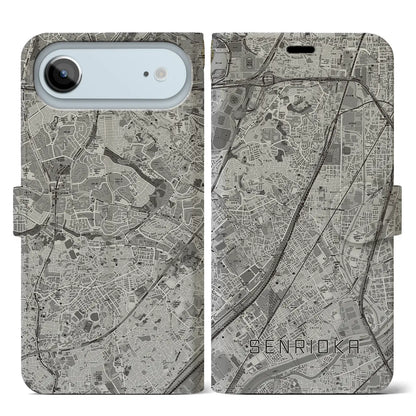 【千里丘（大阪府）】地図柄iPhoneケース（手帳タイプ）